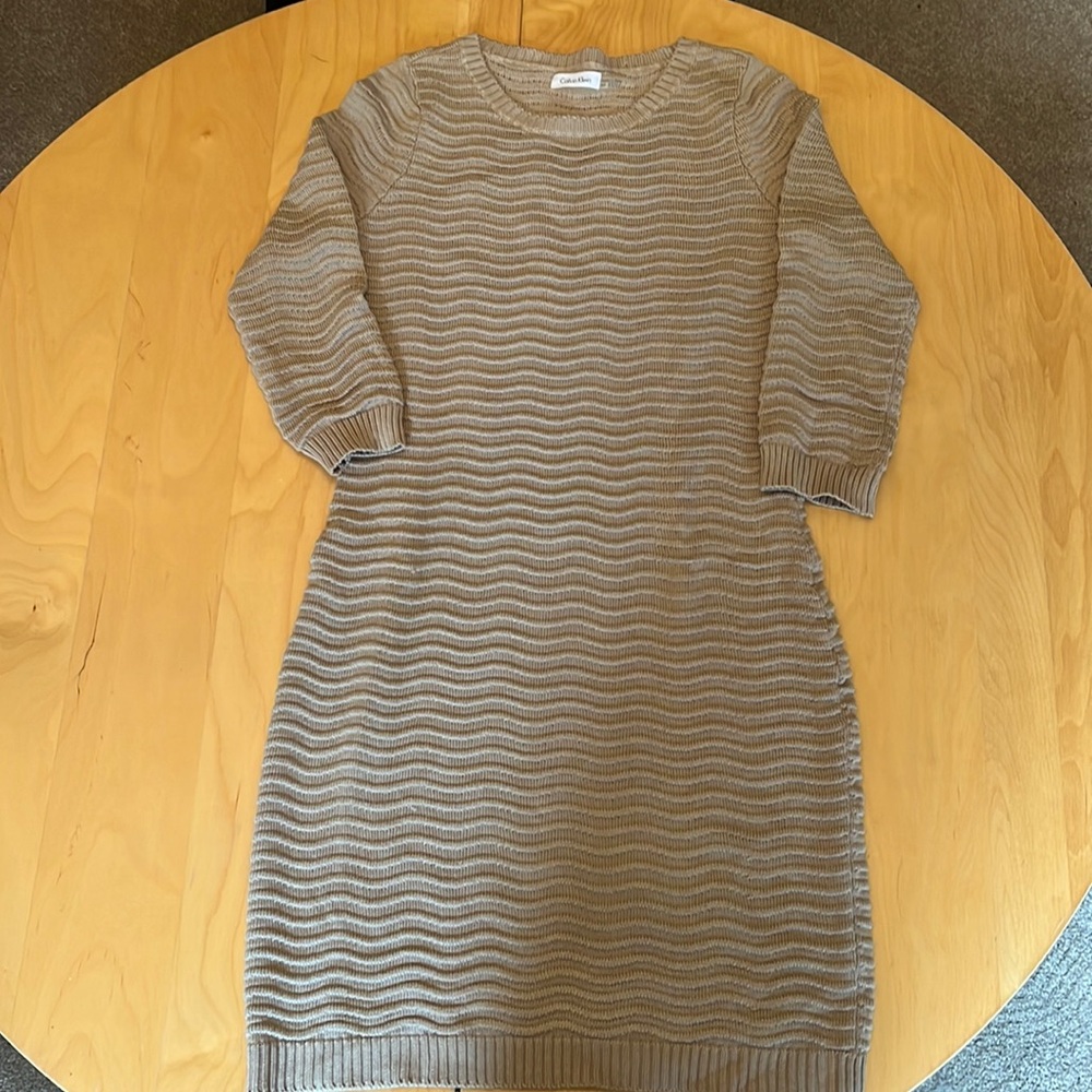 Calvin Klein brown sweater dress